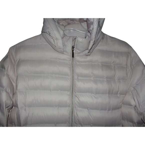 Time and Tru Puffer Jacket Womens 1X 16W 18W Solid Light Pink Zip Coat rem.hood - Picture 8 of 15